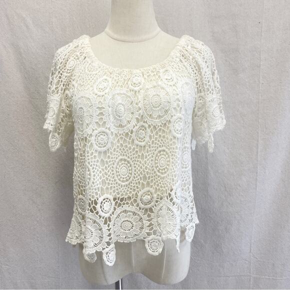 Nightcap by Carisa Brambles Carmen ivory crochet top Size 2 US Size Small - Picture 8 of 16